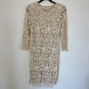 J Song Floral Crochet Lace Dress 6 EUC Ladylike Cottagecore Fairycore Boho